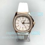 PPF Swiss Clone Patek Philippe Aquanaut 5067A Rose Gold Diamond Quartz Ladies Watch 